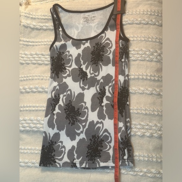 🌸 $3 if bundled - Medium ( 8 - 10 ) Faded Glory Ribbed Floral Tank Top Stretchy - Picture 3 of 6